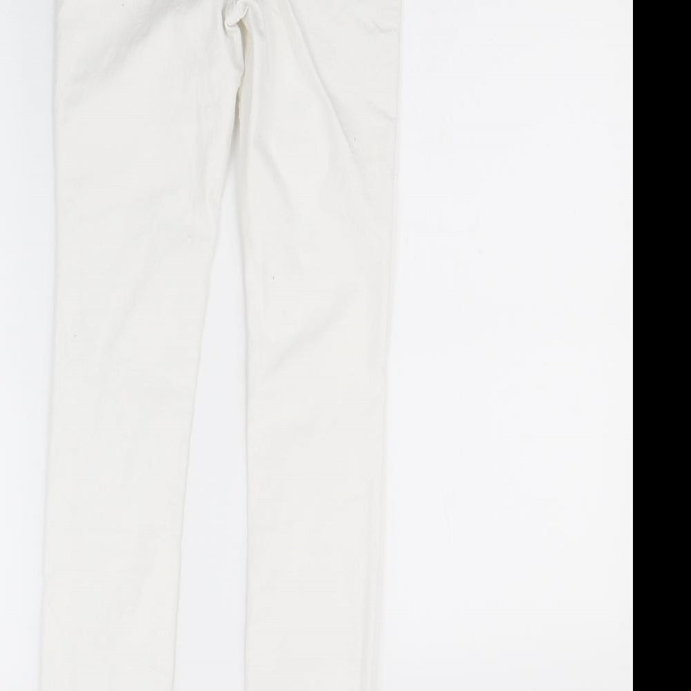 Denim & Co. Womens White   Skinny Jeans Size 8 L28 in