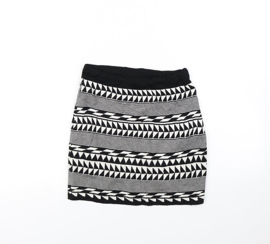 Apricot Womens Black Striped  Mini Skirt Size 10