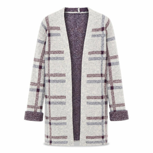Marks & Spencer Womens Beige Check  Cardigan Jumper Size S