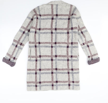 M&S Womens Beige Check  Cardigan Jumper Size S