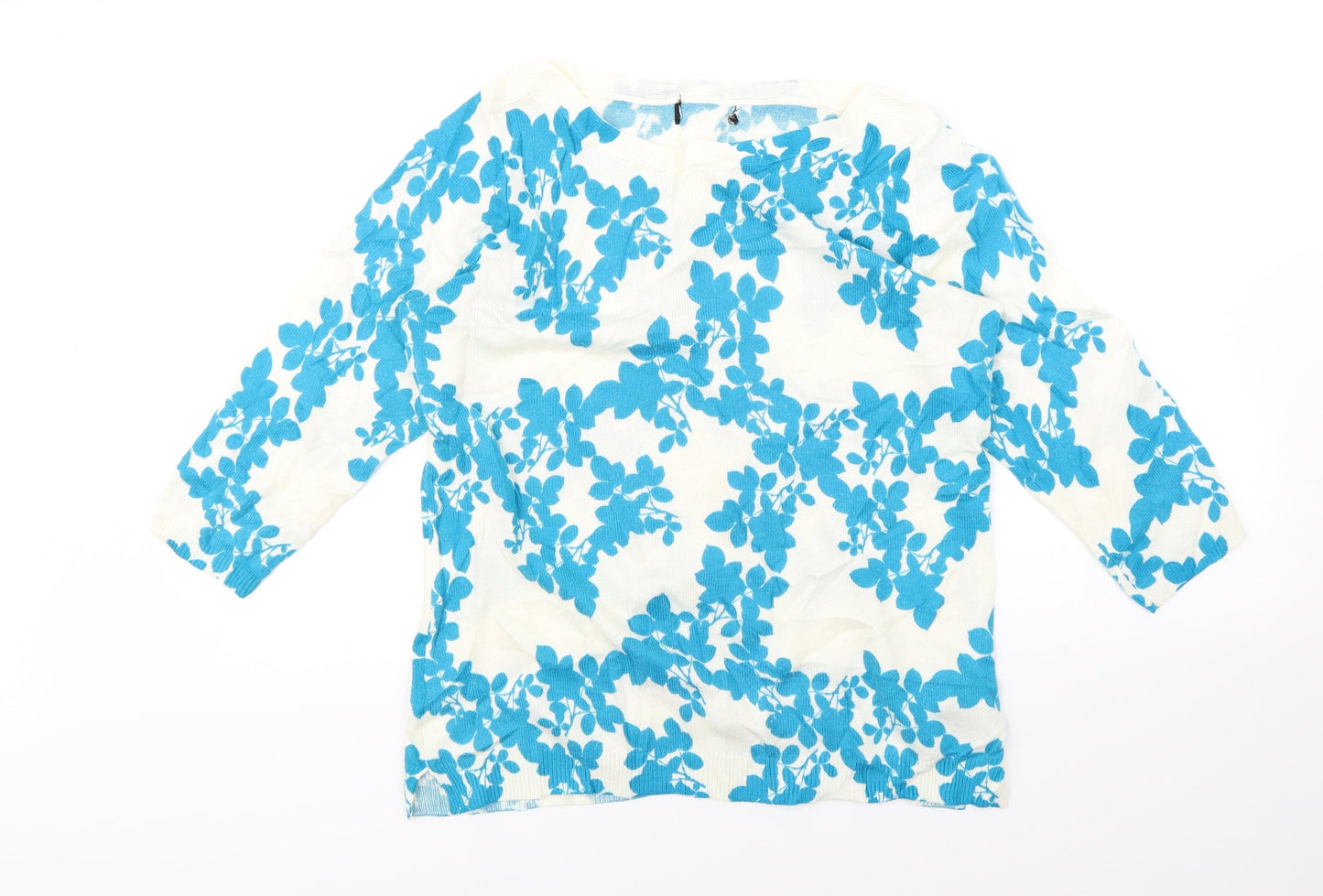 Preworn Womens White Floral  Pullover Jumper Size 12