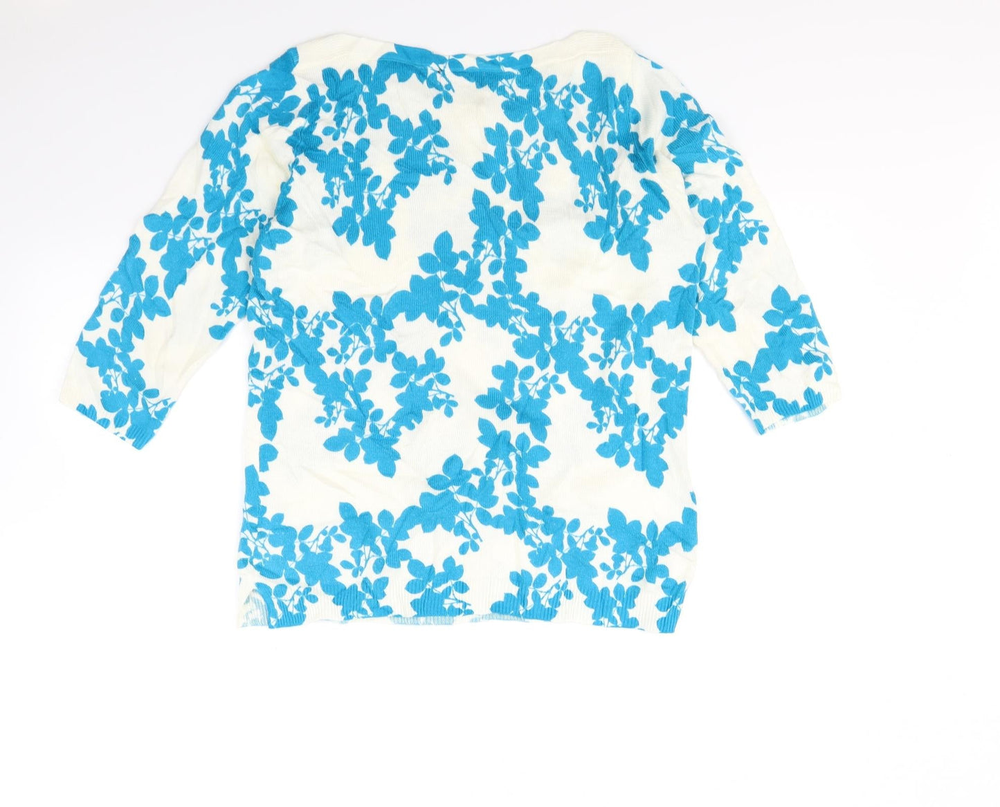 Preworn Womens White Floral  Pullover Jumper Size 12