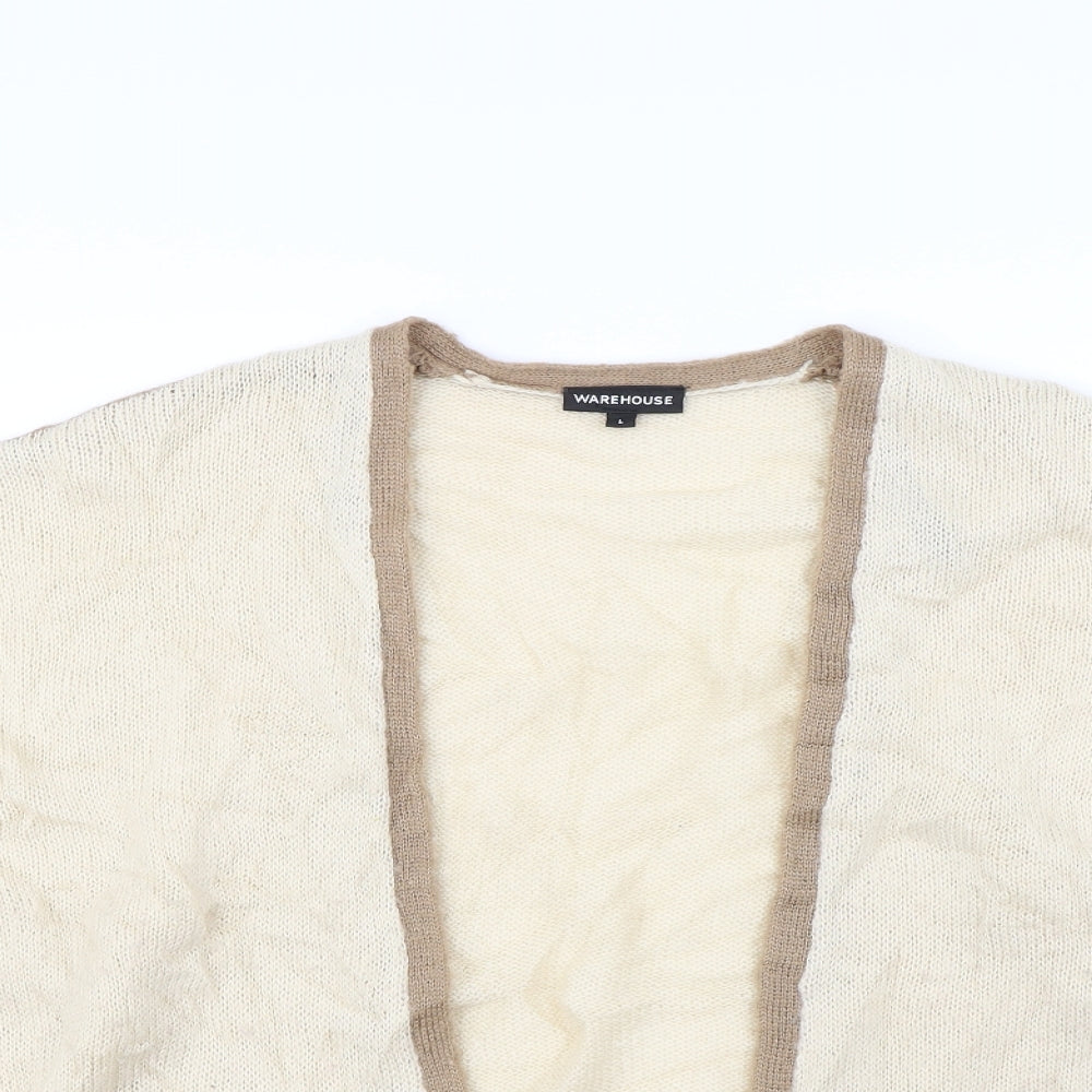 Warehouse Womens Beige   Cardigan Jumper Size L