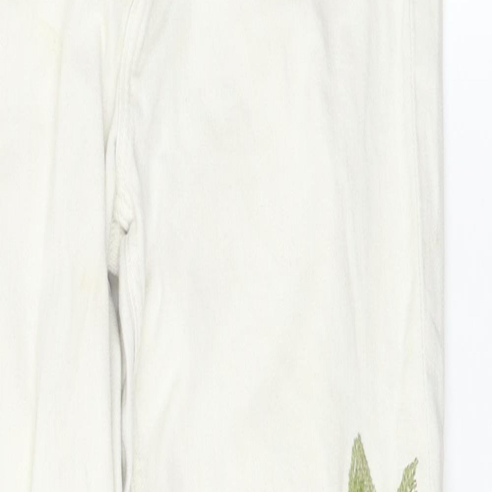 Zara Womens White Floral Denim Skinny Jeans Size 8 L25.5 in - Flowers