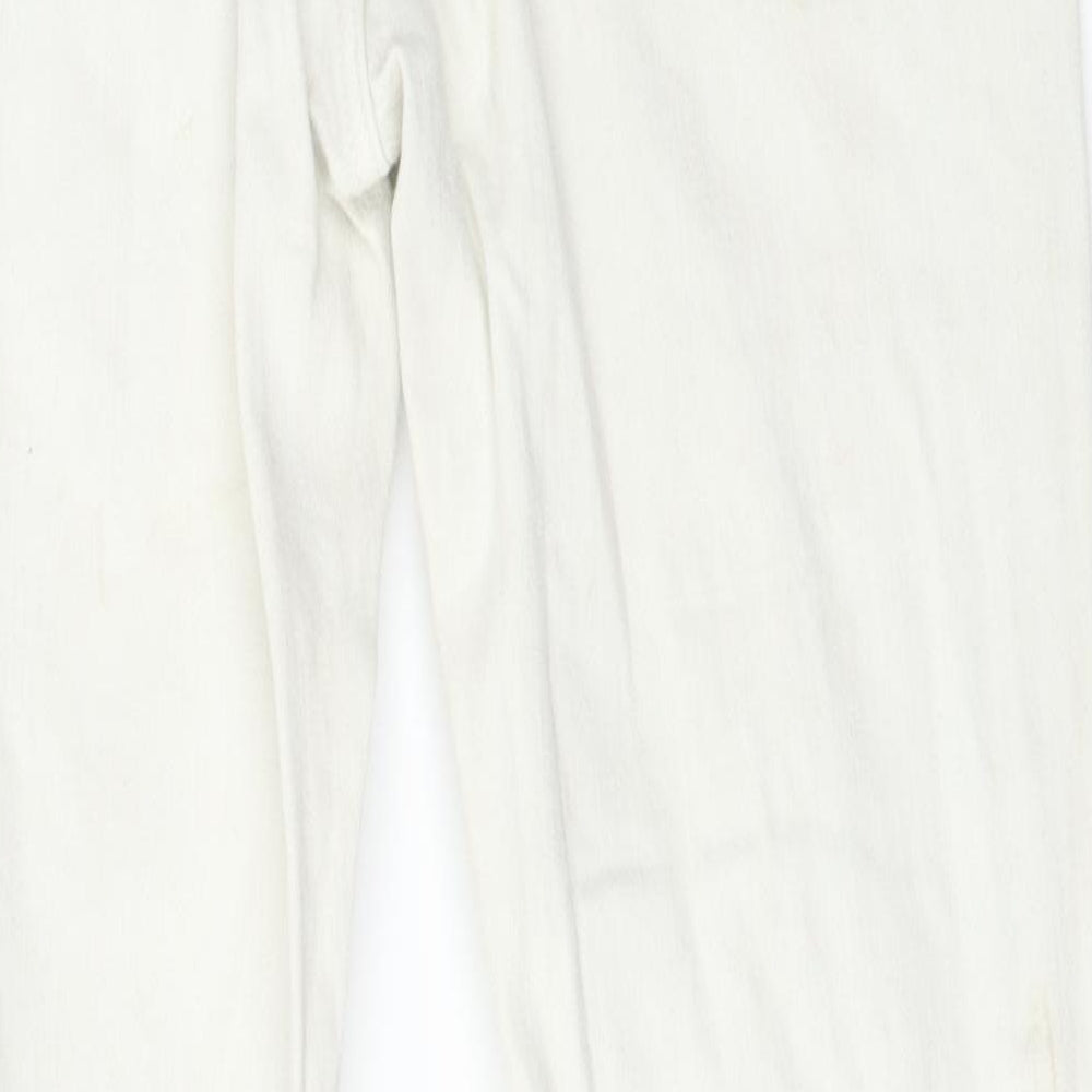 Zara Womens White Floral Denim Skinny Jeans Size 8 L25.5 in - Flowers