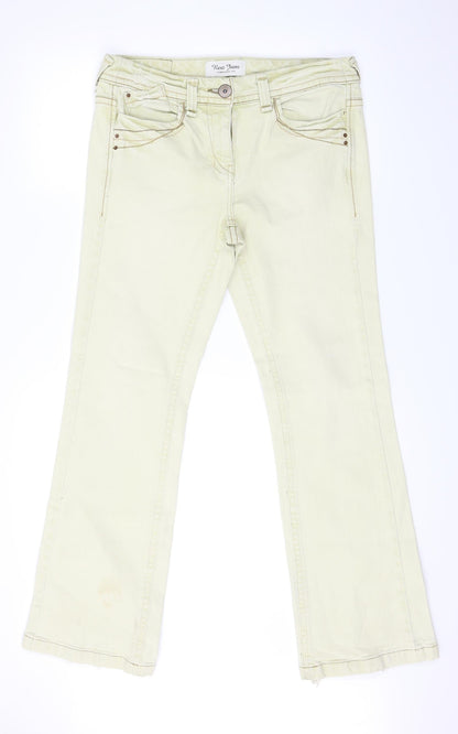 Next  Womens Beige  Denim Straight Jeans Size 12 L30 in - Detail on Pockets