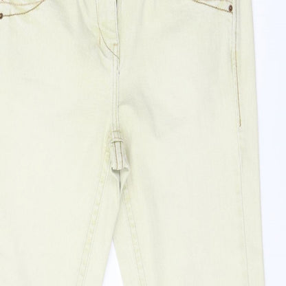Next  Womens Beige  Denim Straight Jeans Size 12 L30 in - Detail on Pockets