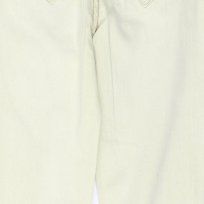 Next  Womens Beige  Denim Straight Jeans Size 12 L30 in - Detail on Pockets