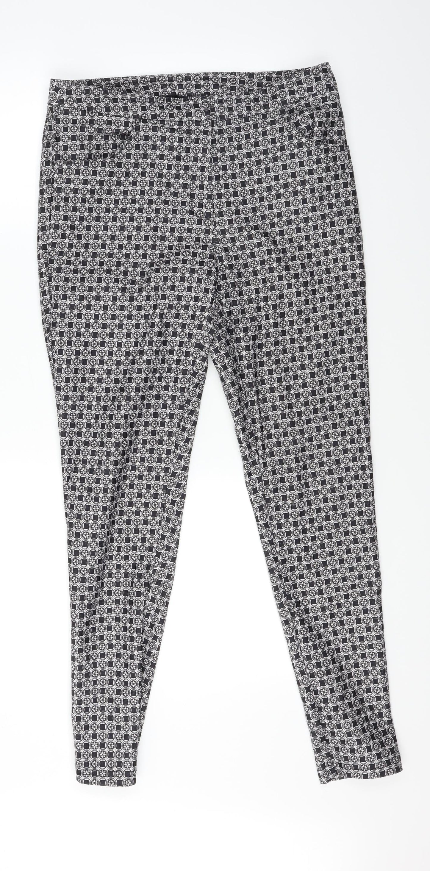 New Look Womens Black Paisley  Trousers  Size 10 L28.5 in