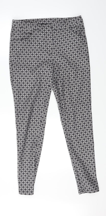 New Look Womens Black Paisley  Trousers  Size 10 L28.5 in