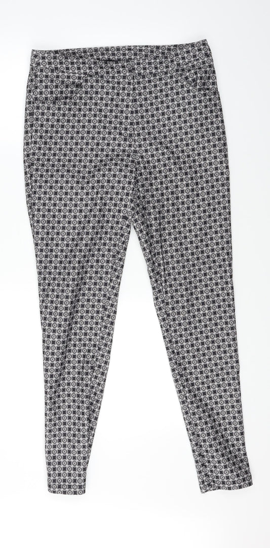New Look Womens Black Paisley  Trousers  Size 10 L28.5 in