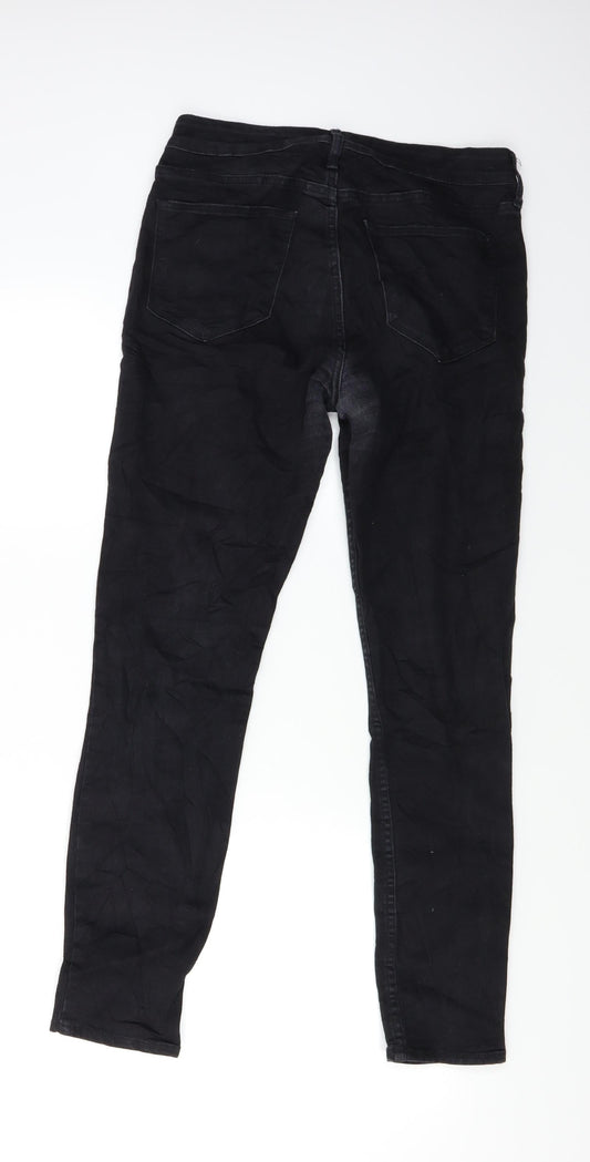 Womens UK Size 27 in Preworn Regular Fit Skinny Black Jeans