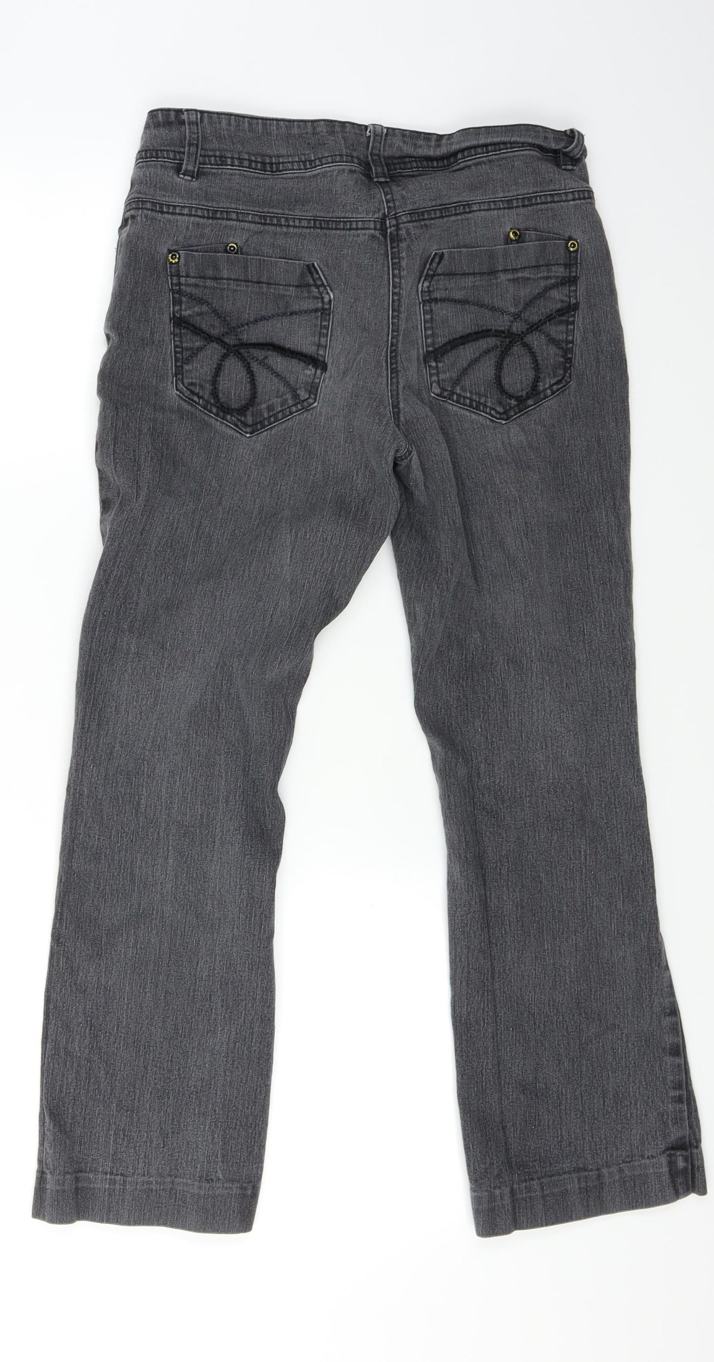 Cherokee Womens Grey  Denim Bootcut Jeans Size 8 L25 in