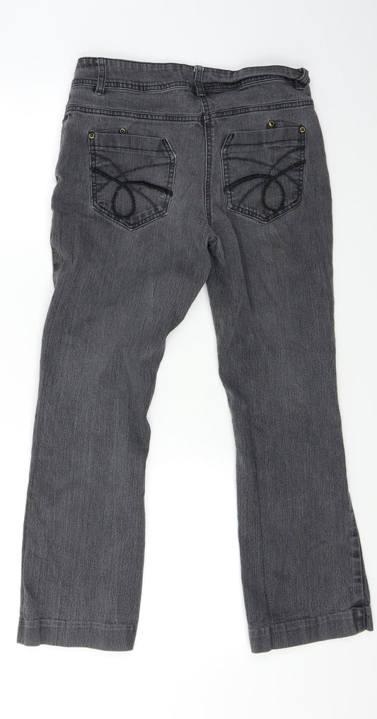 Cherokee Womens Grey  Denim Bootcut Jeans Size 8 L25 in