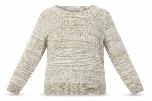 bm Collection Womens Beige Striped  Pullover Jumper Size S