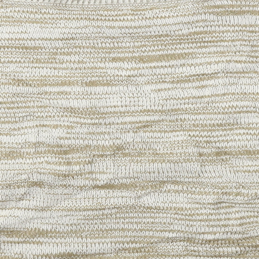 bm Collection Womens Beige Striped  Pullover Jumper Size S