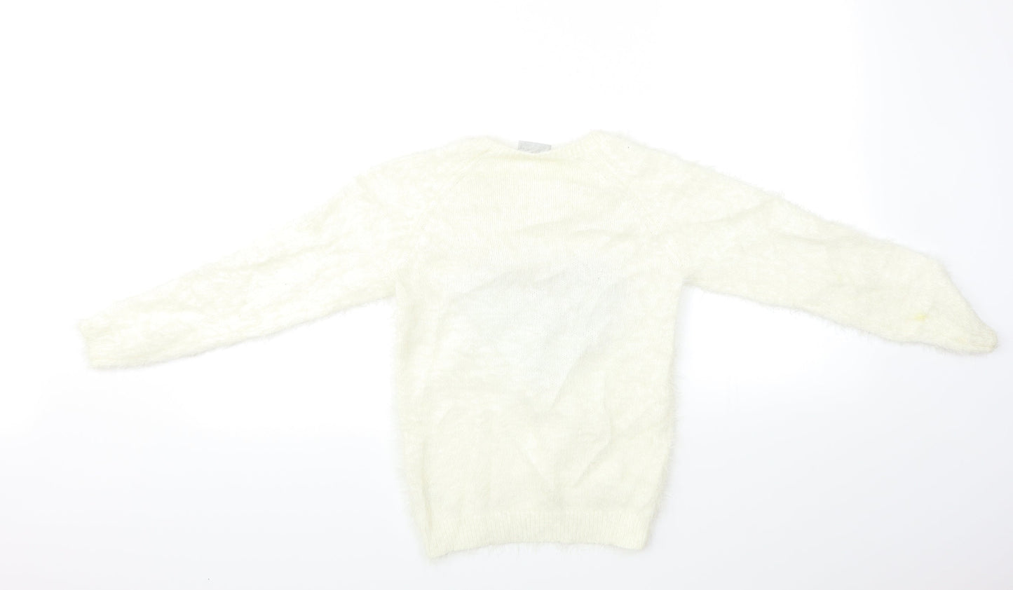 I ❤ Girlswear Girls White   Pullover Jumper Size 9 Years  - Heart Print