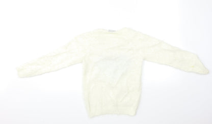 I ❤ Girlswear Girls White   Pullover Jumper Size 9 Years  - Heart Print