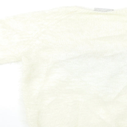 I ❤ Girlswear Girls White   Pullover Jumper Size 9 Years  - Heart Print