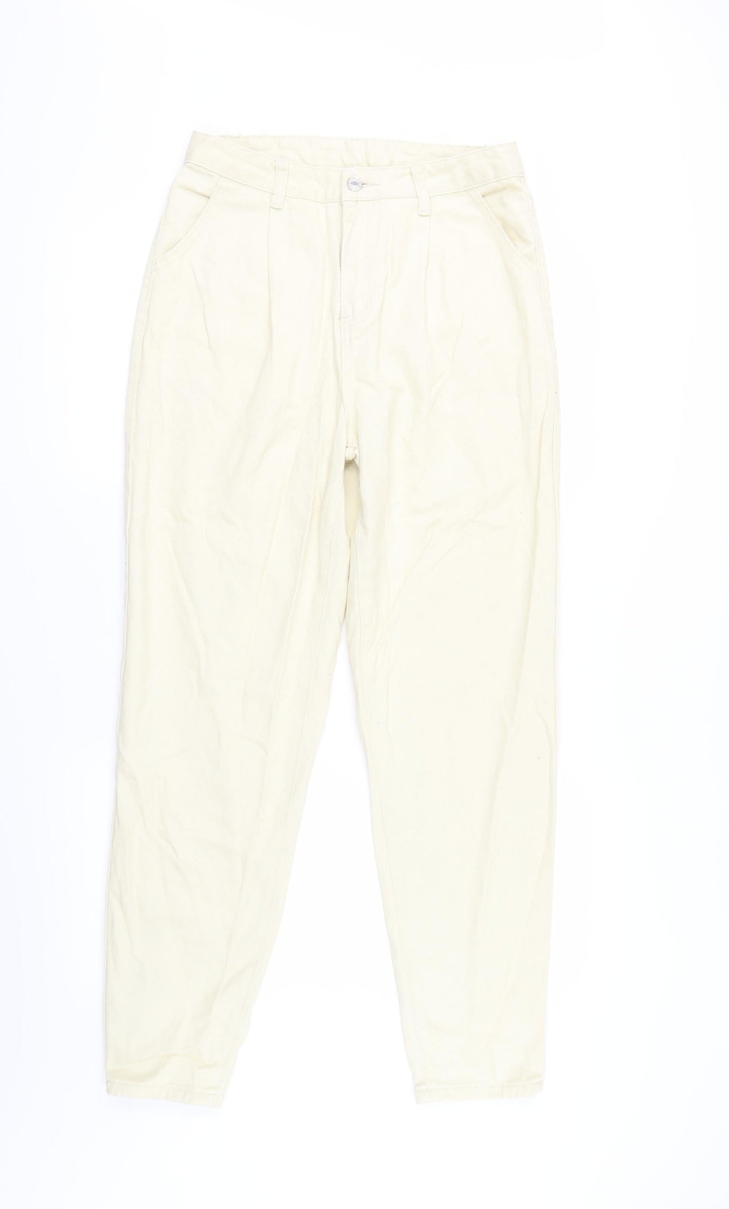 Womens UK Size S Shien Regular Fit Straight Ivory Jeans