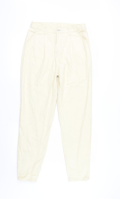 Womens UK Size S Shien Regular Fit Straight Ivory Jeans