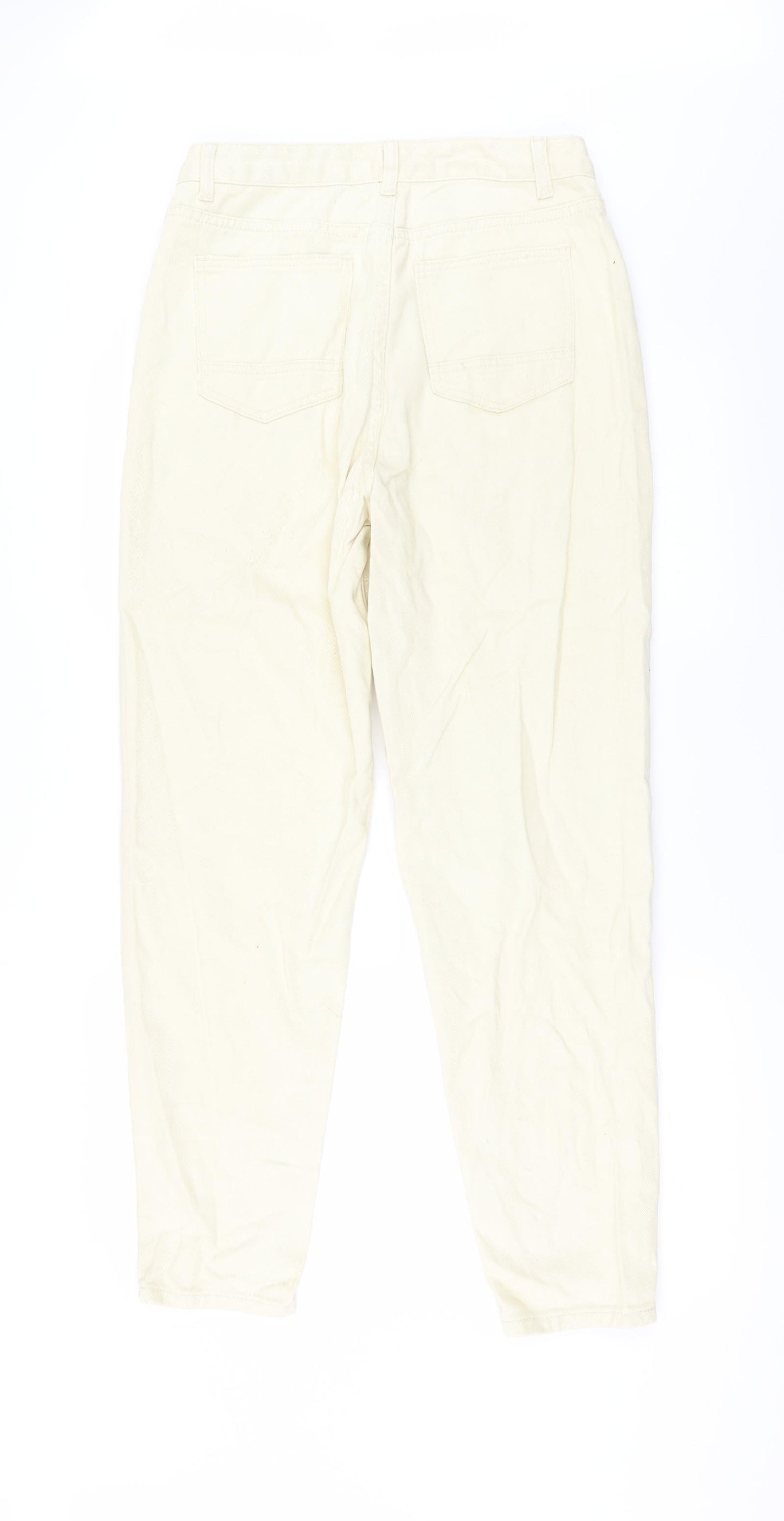 Womens UK Size S Shien Regular Fit Straight Ivory Jeans