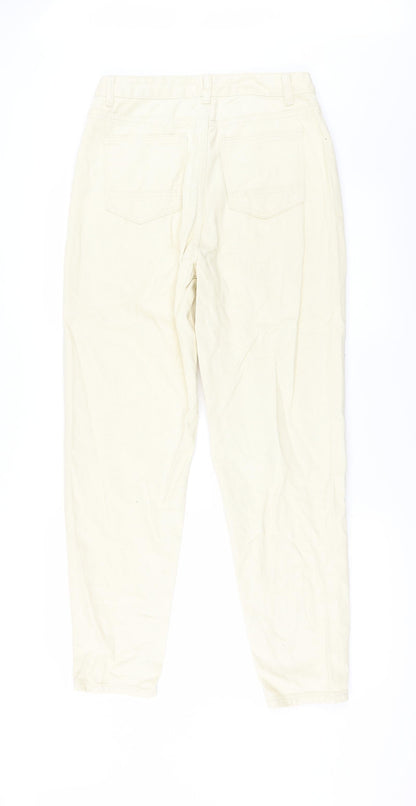 Womens UK Size S Shien Regular Fit Straight Ivory Jeans