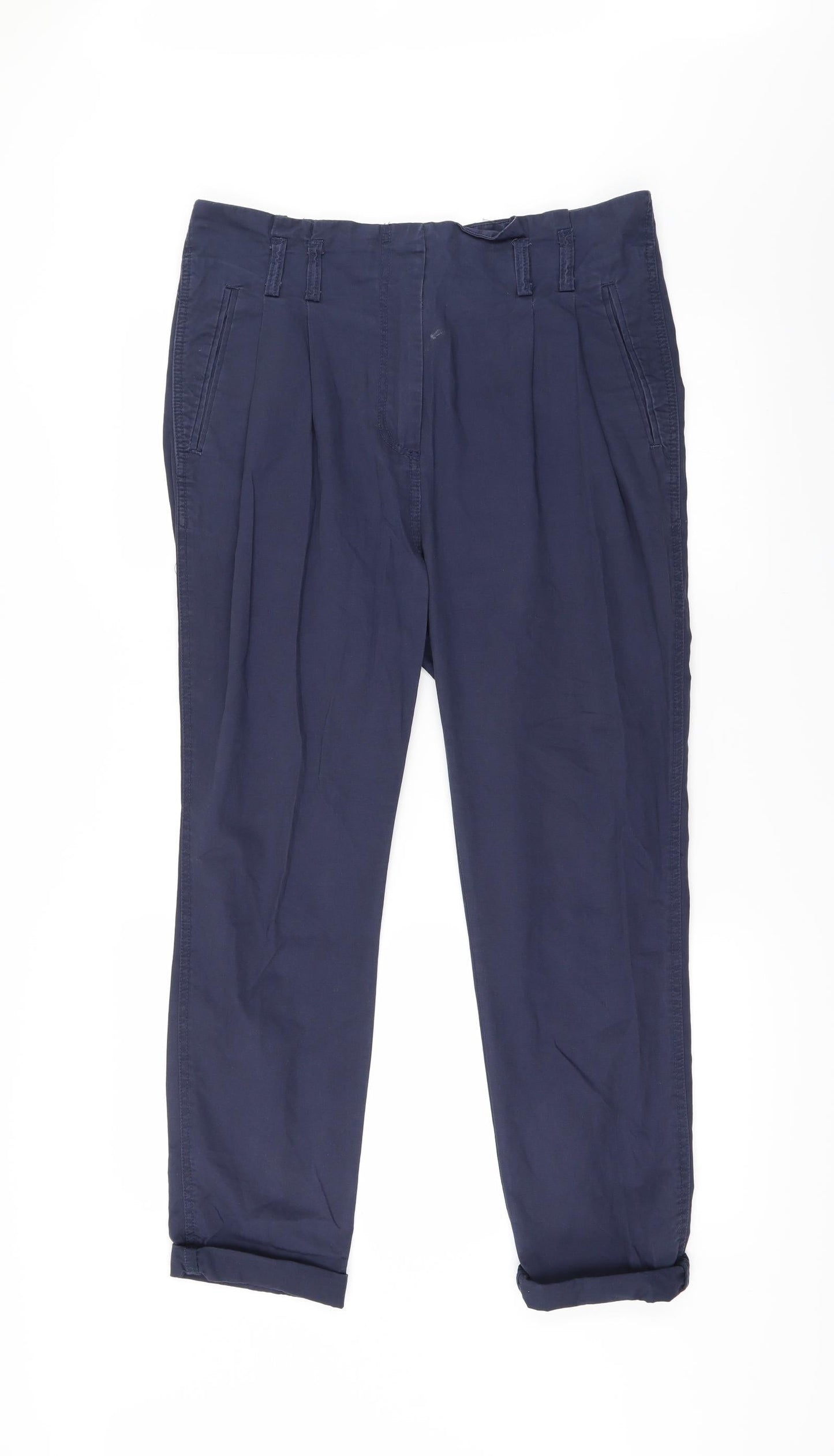 Womens UK Size 10 H&M Regular Fit Chino Blue Trousers