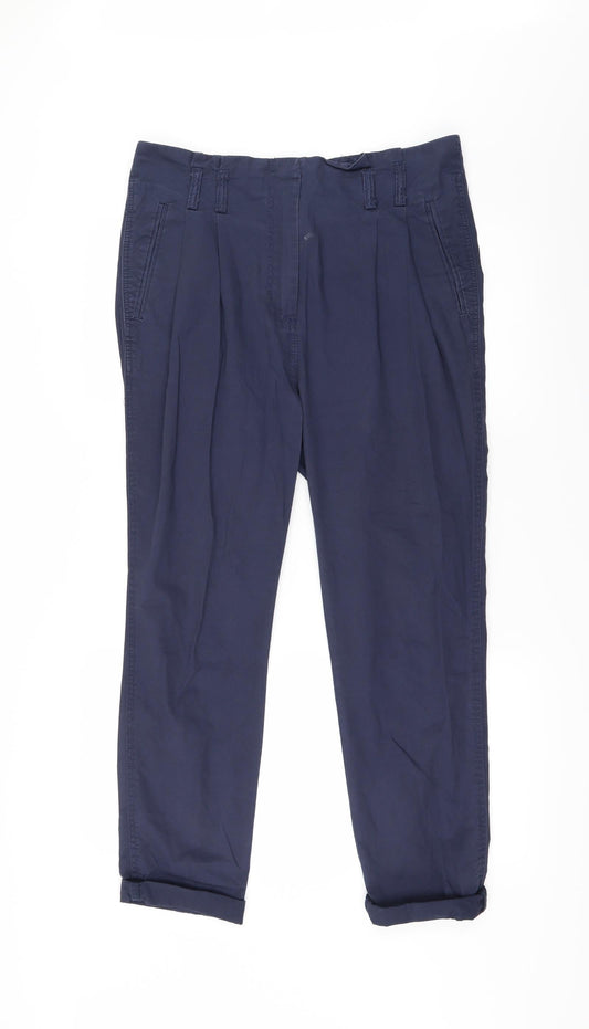 Womens UK Size 10 H&M Regular Fit Chino Blue Trousers