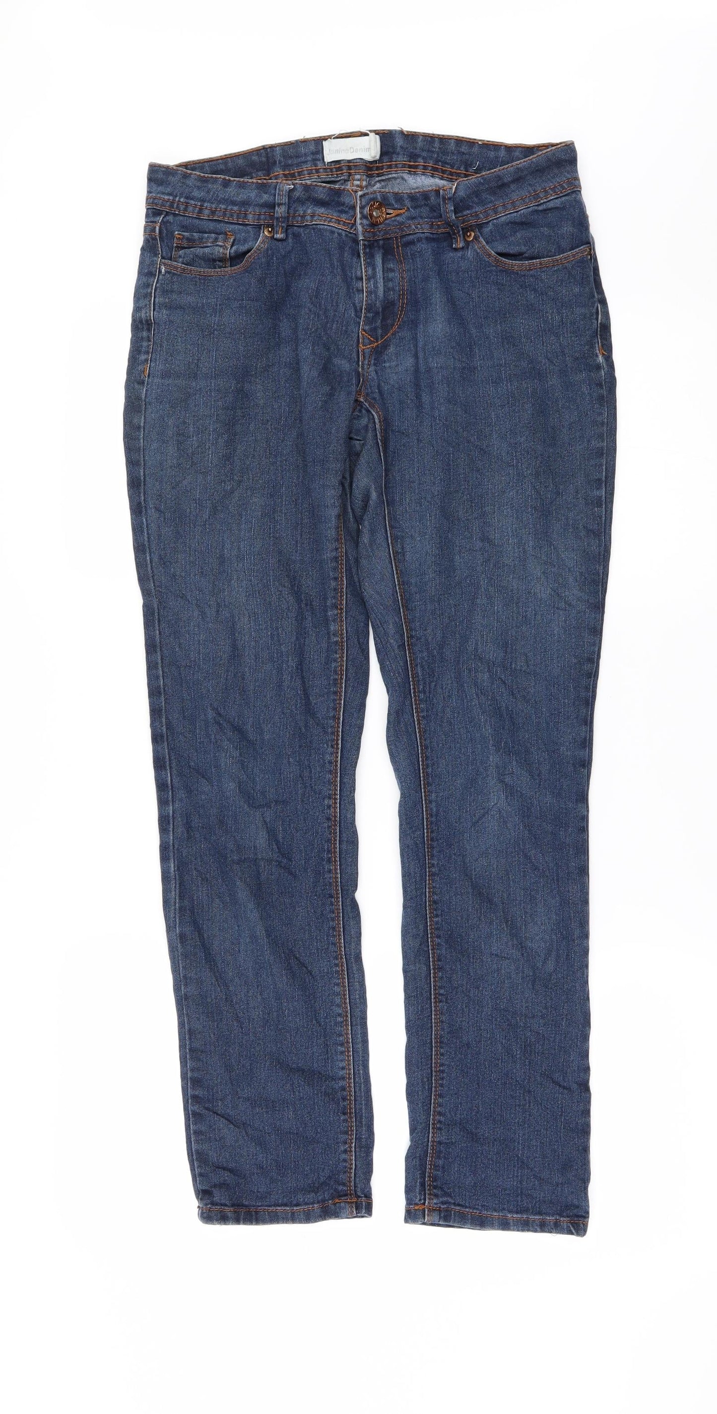 Womens UK Size 34 Preworn Regular Fit Straight Blue Jeans