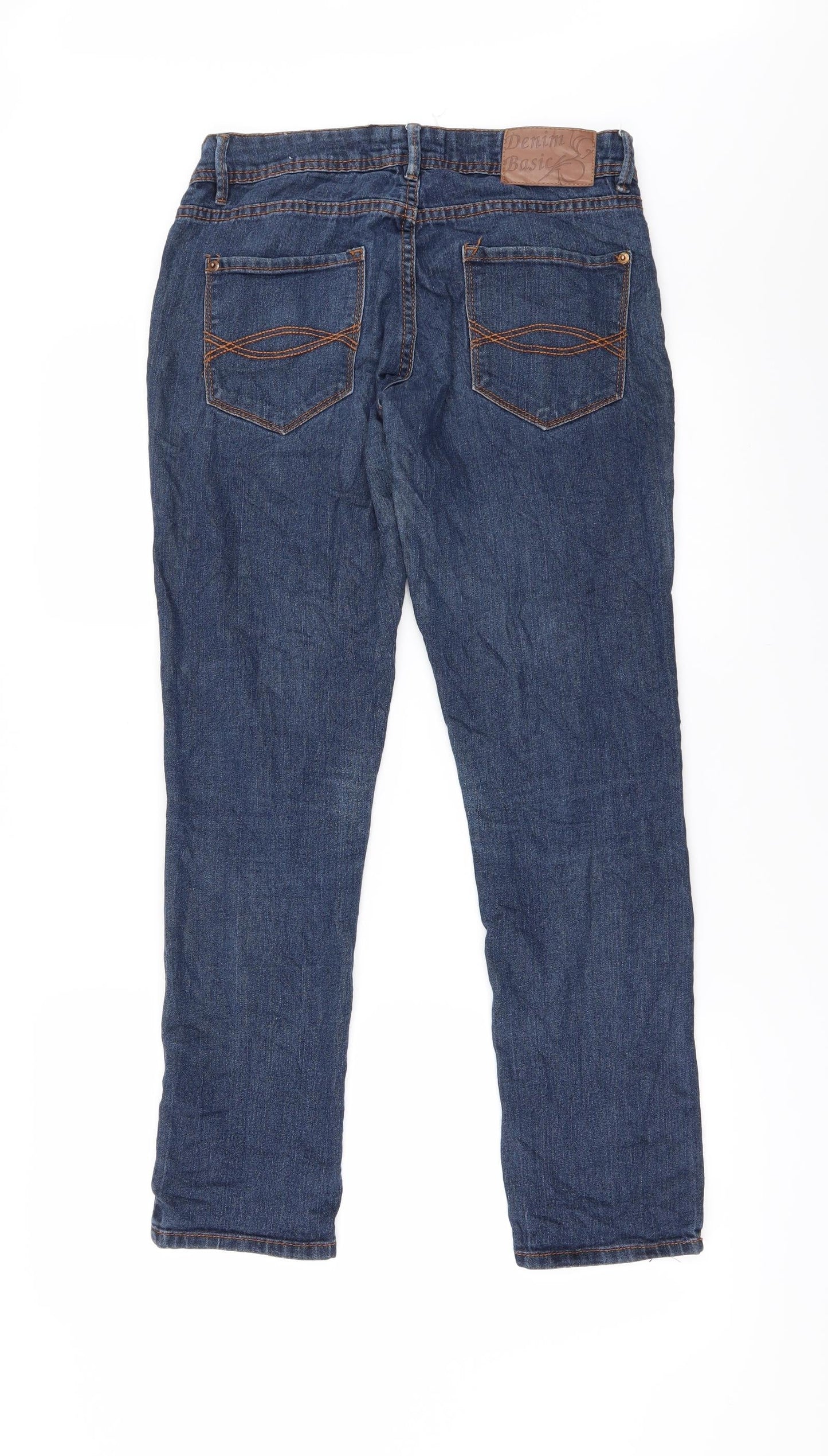 Womens UK Size 34 Preworn Regular Fit Straight Blue Jeans