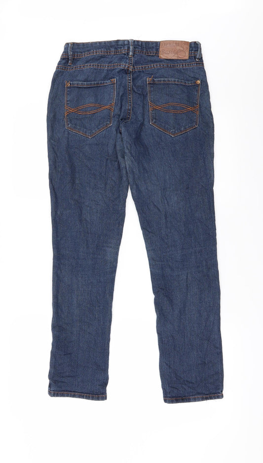 Womens UK Size 34 Preworn Regular Fit Straight Blue Jeans