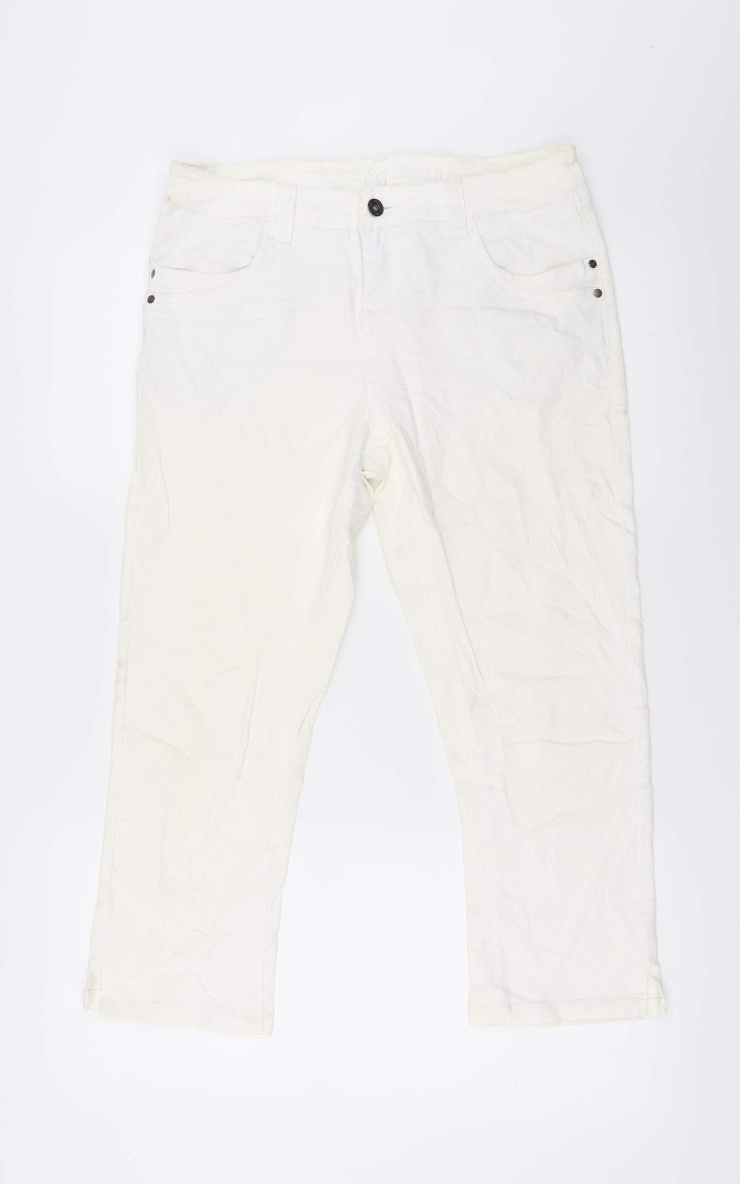 Bunoh Womens White   Straight Jeans Size 28 L21 in - Zip