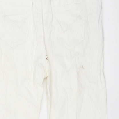 Bunoh Womens White   Straight Jeans Size 28 L21 in - Zip