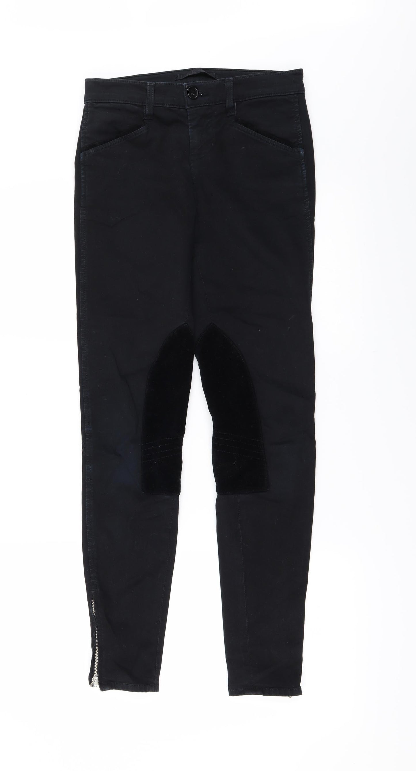 J Brano Womens Black   Straight Jeans Size 25 L29 in - Zip Ankles Quilted parts