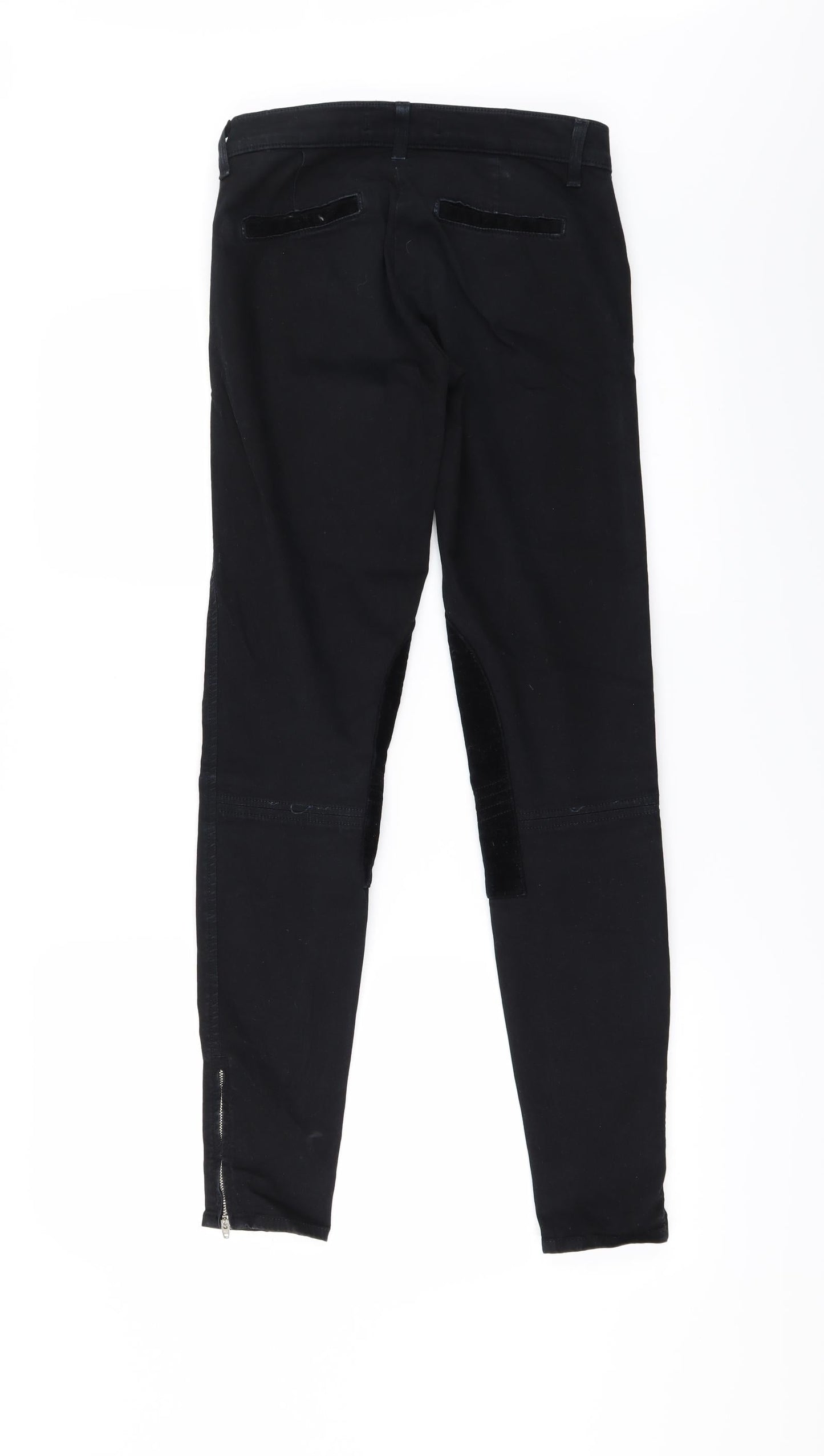 J Brano Womens Black   Straight Jeans Size 25 L29 in - Zip Ankles Quilted parts