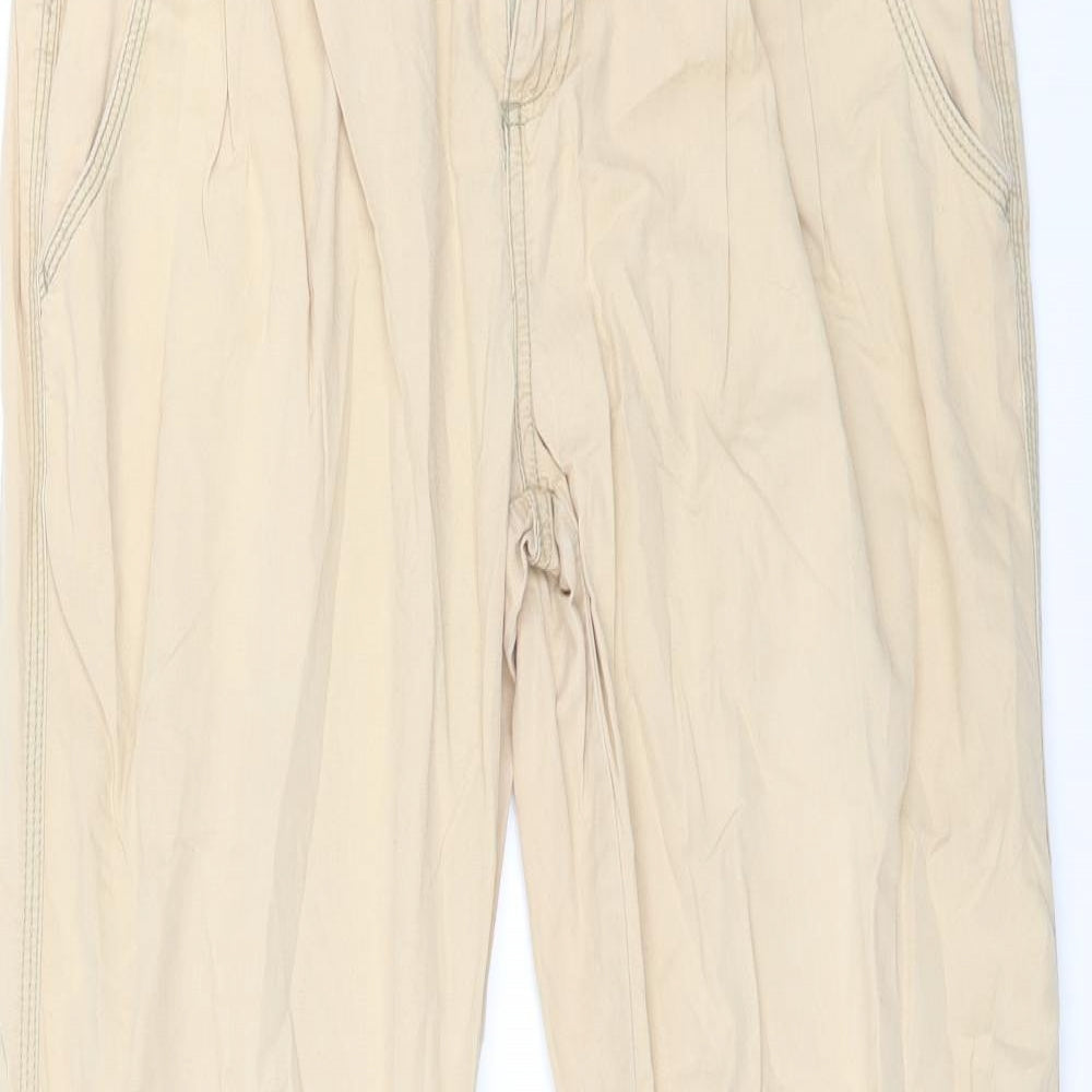 Womens UK Size 12 Internacionale Regular Fit Capri Beige Trousers