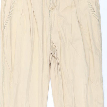Womens UK Size 12 Internacionale Regular Fit Capri Beige Trousers