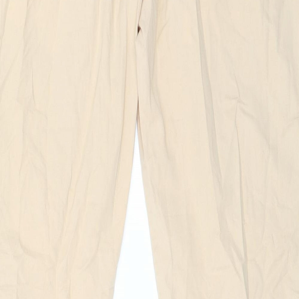 Womens UK Size 12 Internacionale Regular Fit Capri Beige Trousers