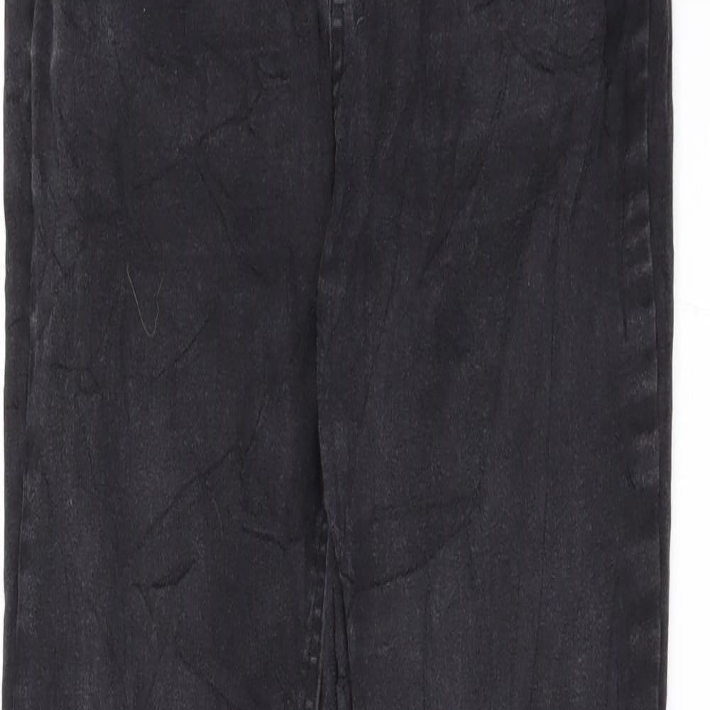 Womens UK Size 12 Preworn Regular Fit Straight Black Jeans