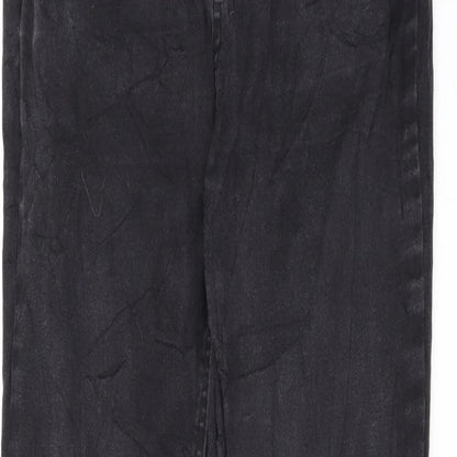 Womens UK Size 12 Preworn Regular Fit Straight Black Jeans