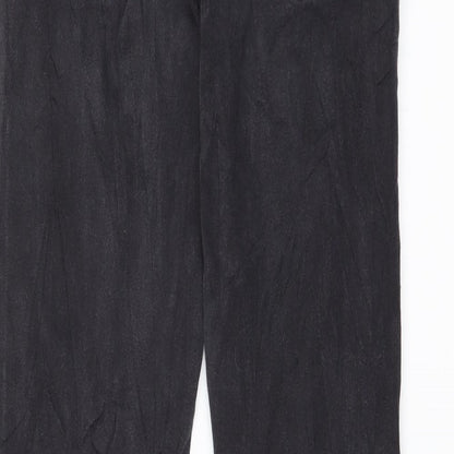Womens UK Size 12 Preworn Regular Fit Straight Black Jeans