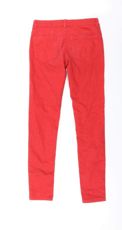 Womens UK Size M WOW Regular Fit Straight Red Jeans