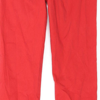 Womens UK Size M WOW Regular Fit Straight Red Jeans