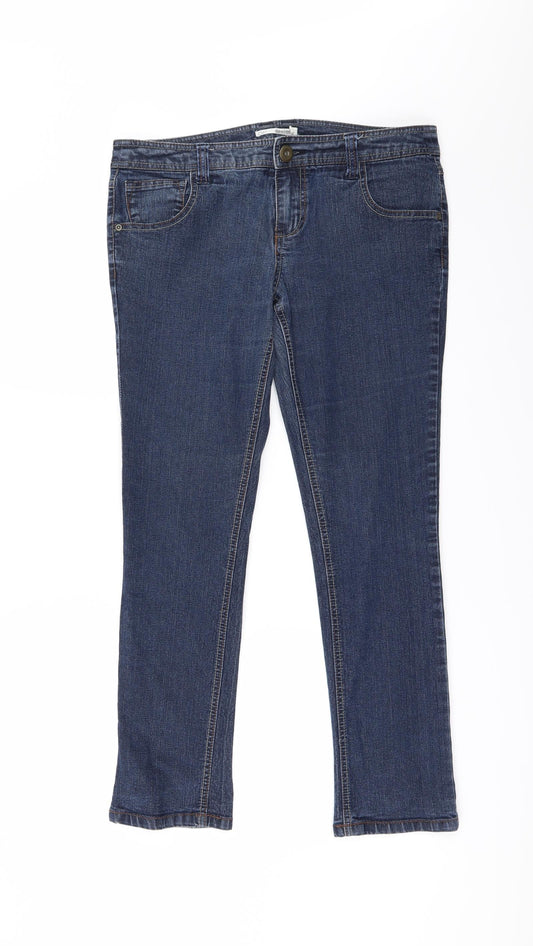 Dorothy Perkins Womens Blue   Straight Jeans Size 14 L26 in - Zip