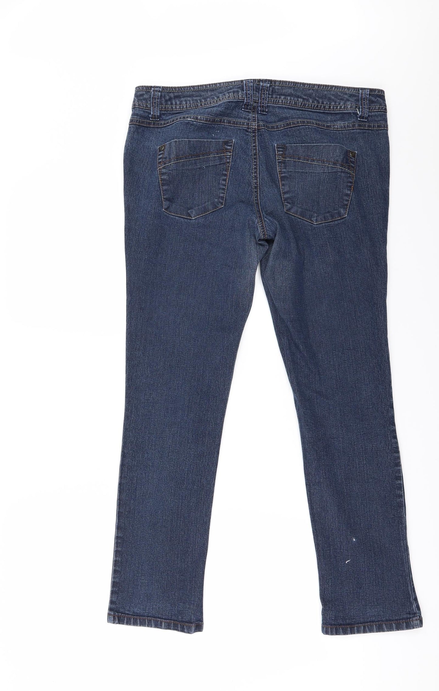 Dorothy Perkins Womens Blue   Straight Jeans Size 14 L26 in - Zip