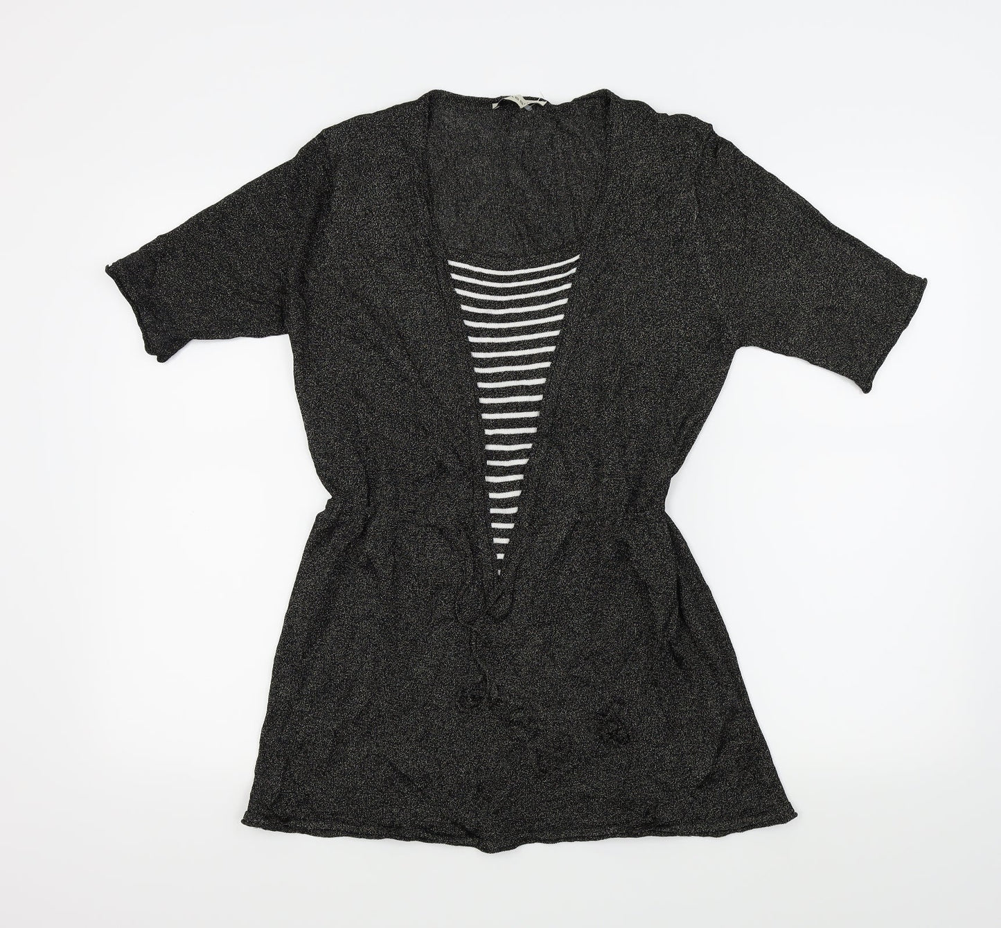Womens UK Size S BASSINI Black Basic Blouse