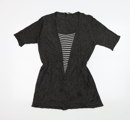 Womens UK Size S BASSINI Black Basic Blouse