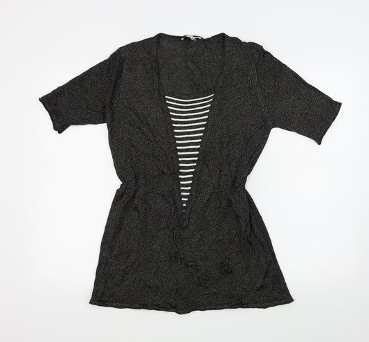 Womens UK Size S BASSINI Black Basic Blouse