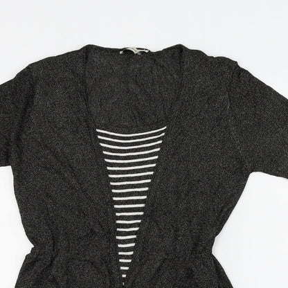 Womens UK Size S BASSINI Black Basic Blouse